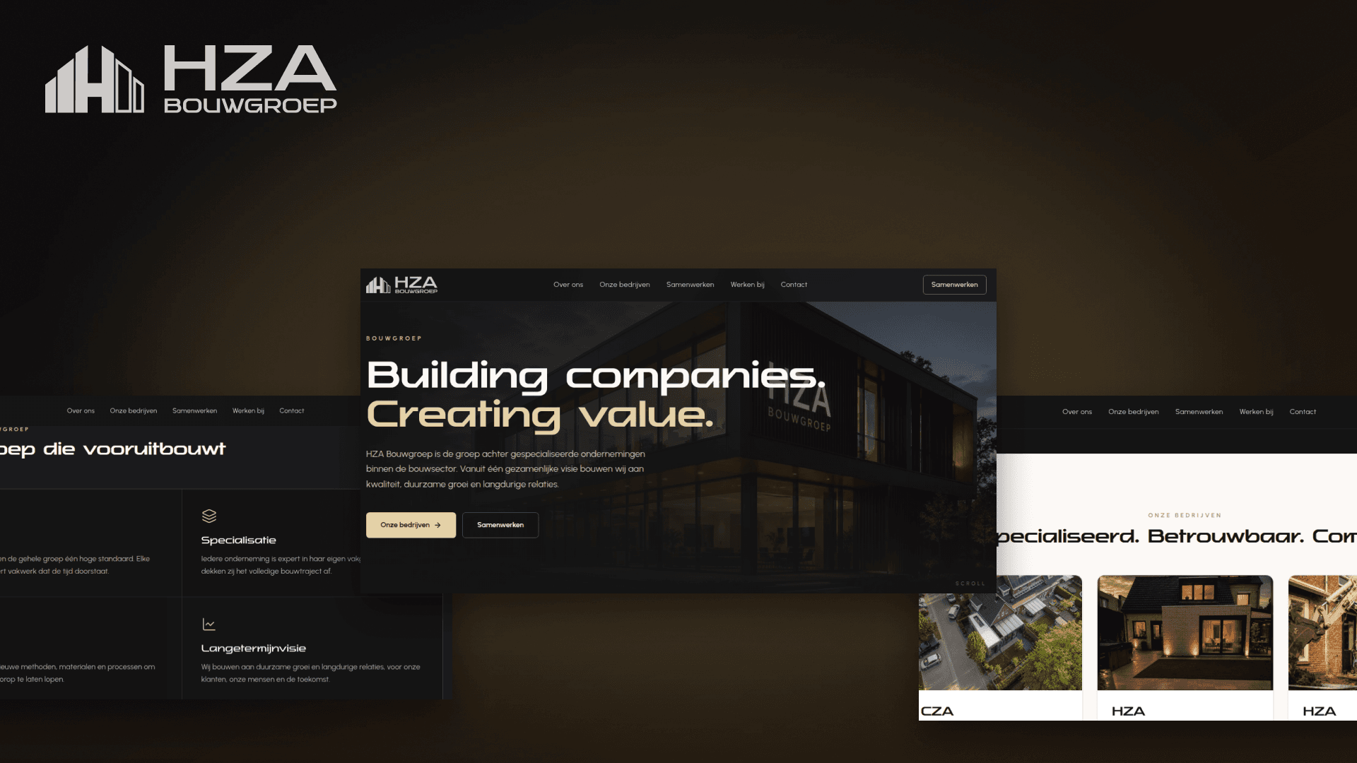 HZA Bouwgroep website by Weblyfe